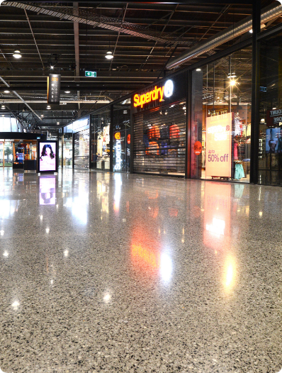 polished concrete floors for Superdry